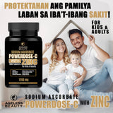 POWERDOSE - C Sodium Ascorbate with ZINC 100 Tablets | For Kids & Adult