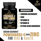 DISTRIBUTOR PRICE - POWERDOSE - C Sodium Ascorbate with ZINC 100 Tablets | For Kids & Adult