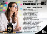 DISTRIBUTOR PRICE - POWERDOSE - C Sodium Ascorbate with ZINC 100 Tablets | For Kids & Adult