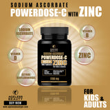 POWERDOSE - C Sodium Ascorbate with ZINC 100 Tablets | For Kids & Adult