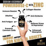 POWERDOSE - C Sodium Ascorbate with ZINC 100 Tablets | For Kids & Adult